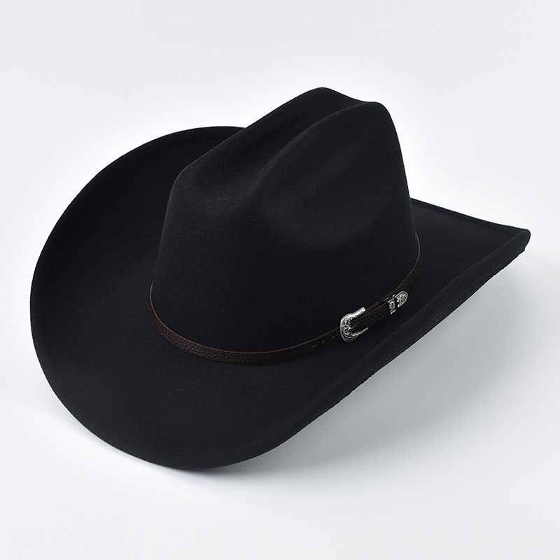 Cowboy Hat Straw - หมวกคาวบอยสไตล์ตะวันตกแบบยูนิเซ็กซ์ พร้อมหนังวินเทจ ขอบใหญ่ หมวกคาวเกิร์ล แจ๊ส คลอช