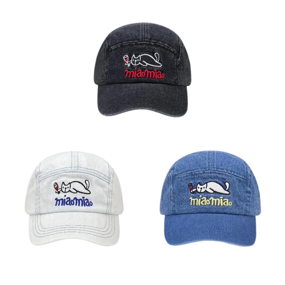 Corduroy Cap 5 Panel - หมวกเบสบอลยีนส์วินเทจ 5 ชิ้น ปักลายตัวอักษรลูกแมวน่ารัก หมวกเรียบง่ายสำหรับผู้ชาย ผู้หญิง