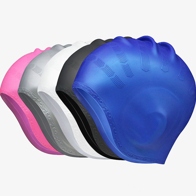 Swim Hat Silicone - 【F】หมวกว่ายน้ำสำหรับผู้ใหญ่ ยืดหยุ่นสูง สำหรับชายและหญิง กันน้ำ หมวกว่ายน้ำในสระ ป้องกันหู