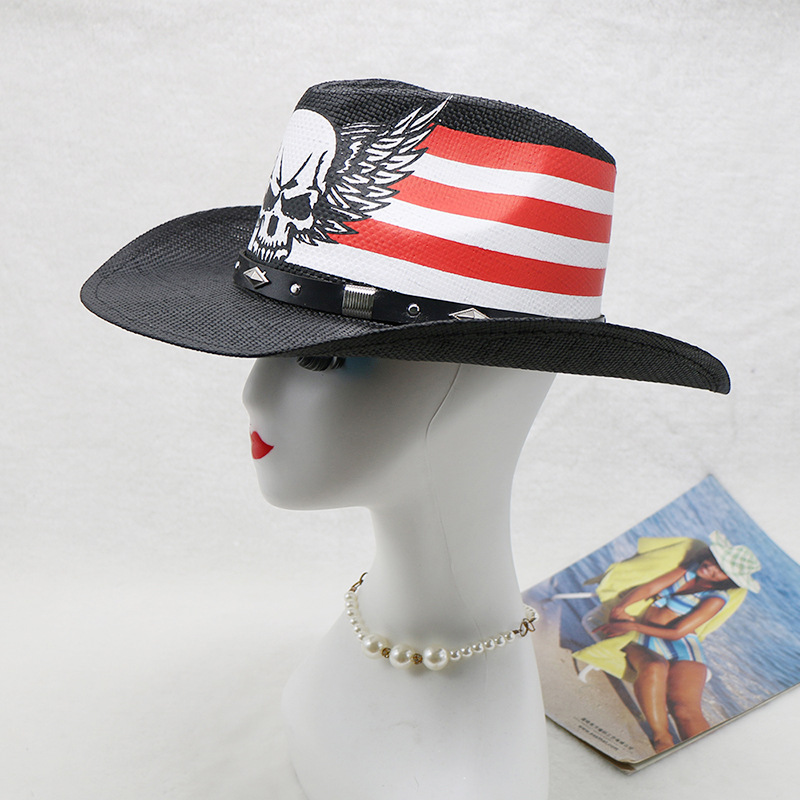 หมวกคาวบอยสไตล์ตะวันตกสีดำสำหร - Cowboy Hat Straw บทวิจารณ์และราคา