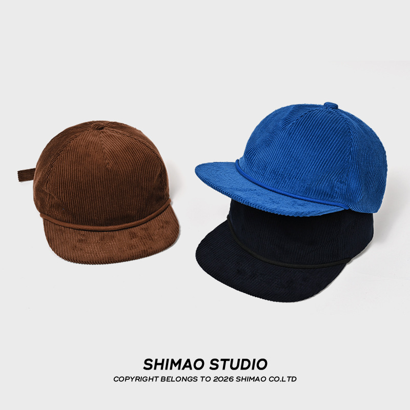 หมวกเบสบอลฮิปฮอปปีกแบนห้าแผง ป - Corduroy Cap 5 Panel บทวิจารณ์และราคา