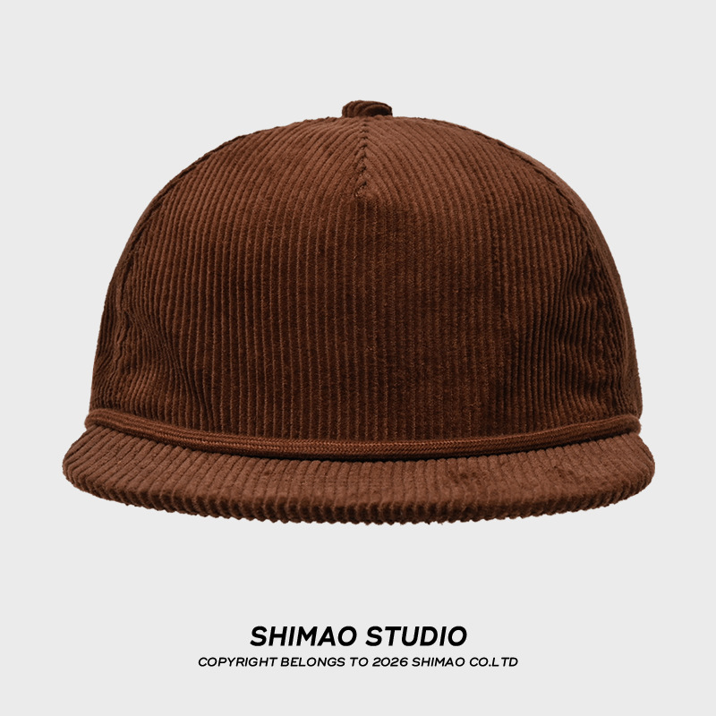 หมวกเบสบอลฮิปฮอปปีกแบนห้าแผง ป - Corduroy Cap 5 Panel บทวิจารณ์และราคา