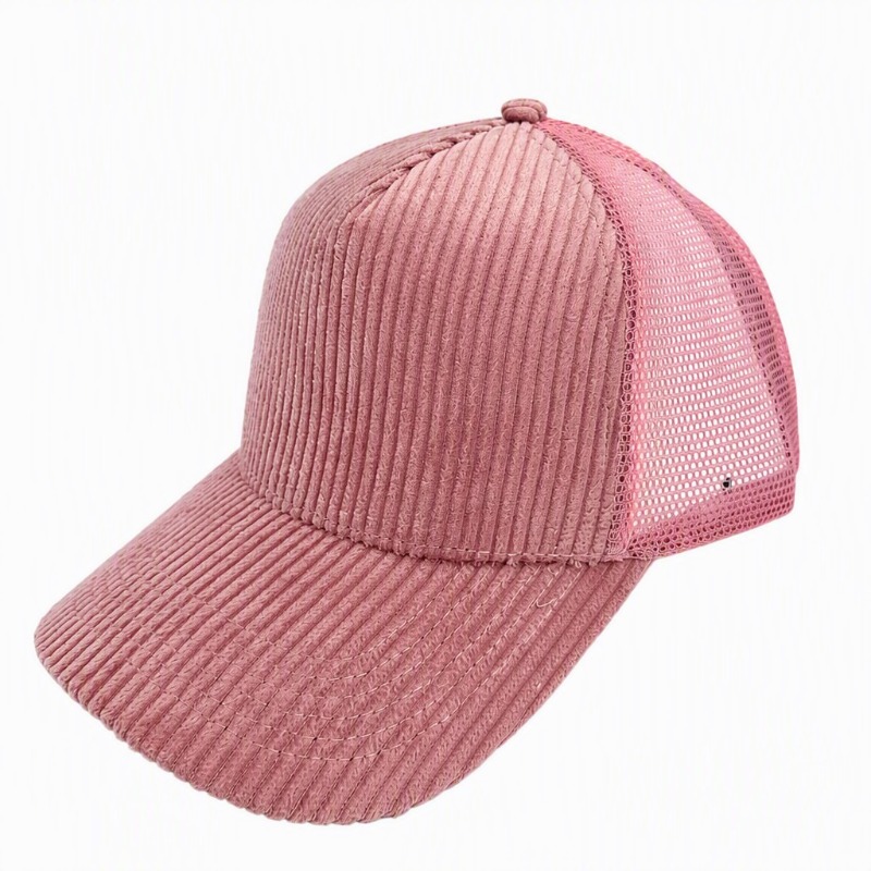หมวกแก๊ปตาข่ายผ้าคอร์ดูรอยสีพื - Corduroy Cap 5 Panel บทวิจารณ์และราคา